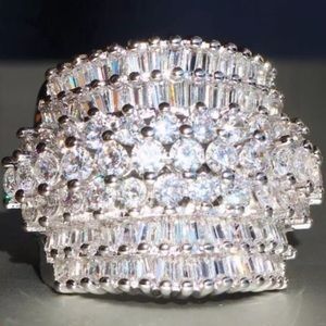💯 NEW 925 STERLING SILVER DIAMOND RING